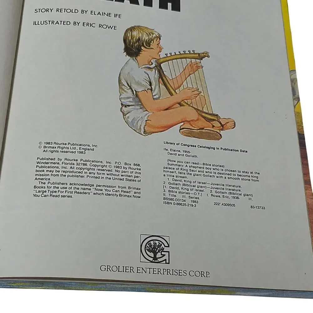 Vintage 1983,Now You Can Read Bible Stories-David & Goliath By Elaine Ife, Hard